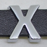 CHROM-Schiebebuchstabe "X" 14mm